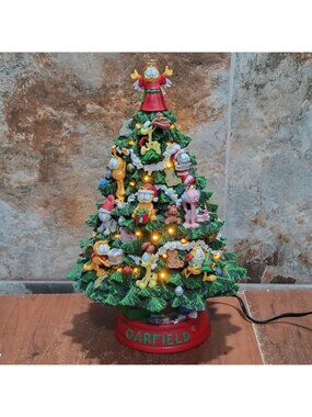 Danbury Mint Garfield Christmas Tree 1994 NIB COA Light Up Decor
